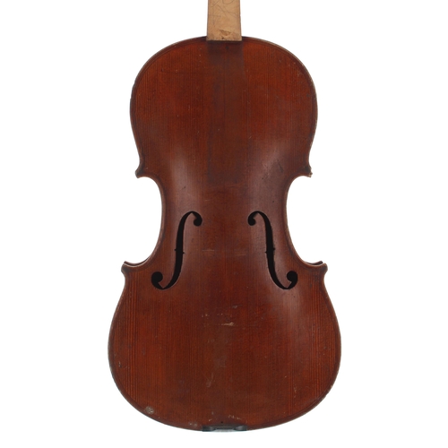 2432 - Violin by and labelled Carlo Storioni, Cremonesis, Faciebat, 1894, the two piece back of broad curl ... 