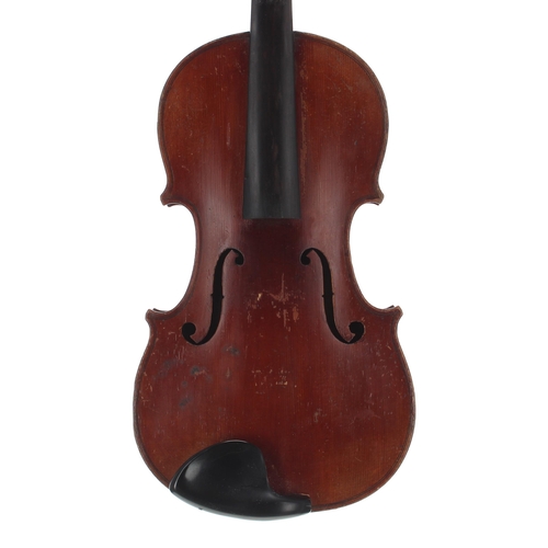 2433 - French Mirecourt violin labelled Copie de Deconeti (Michel), Venise 1742, 14 1/16