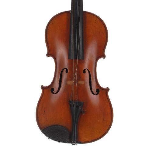 2436 - French Mirecourt violin, unlabelled, 14 1/8