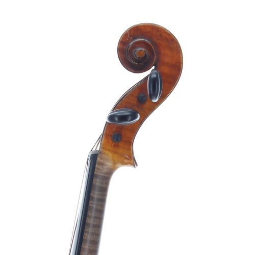 2436 - French Mirecourt violin, unlabelled, 14 1/8