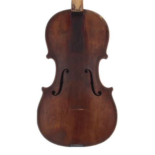 2442 - Interesting 19th century double purfled violin labelled Caspar da Salo in Brescia, the two piece bac... 