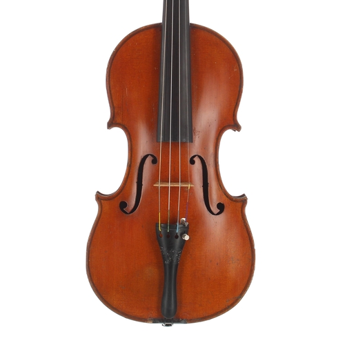 2443 - Good French Mirecourt violin, unlabelled, 14 3/16