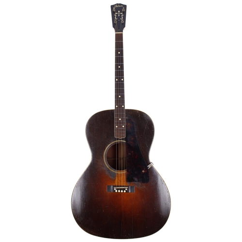 113 - Gibson TG1 tenor acoustic guitar, made in USA, circa 1931; Back and sides: mahogany, heavy lacquer c... 