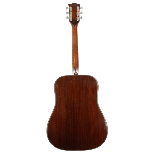 117 - Gibson Blue Ridge acoustic guitar, made in USA, circa 1974; Back and sides: Indian rosewood, hairlin... 