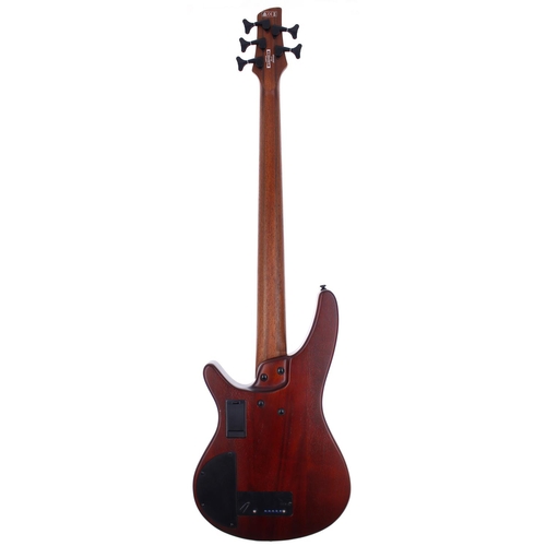 275 - 2020 Soundgear by Ibanez SDGR SRH505F five string fretless bass guitar; Body: tobacco sunburst finis... 