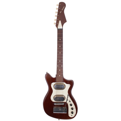 285 - Early 1960s Broadway electric guitar, made in England; Body: brown finish, lacquer checking, scratch... 