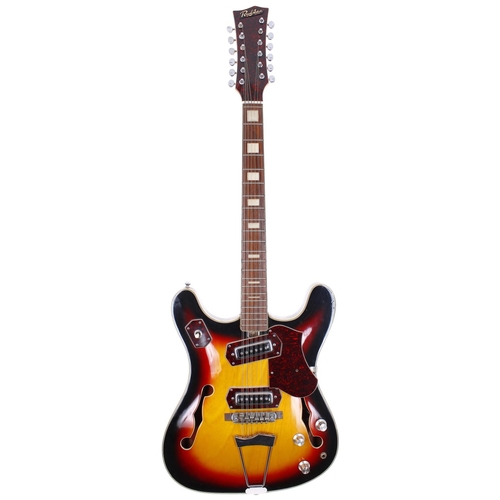 287 - 1960s Bruno Royal Artist hollow body electric guitar, made in Japan; Body: three-tone sunburst finis... 