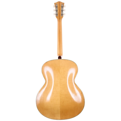 288 - 1960s Hofner Senator archtop guitar, made in Germany; Body: blonde finish, lacquer checking, light b... 