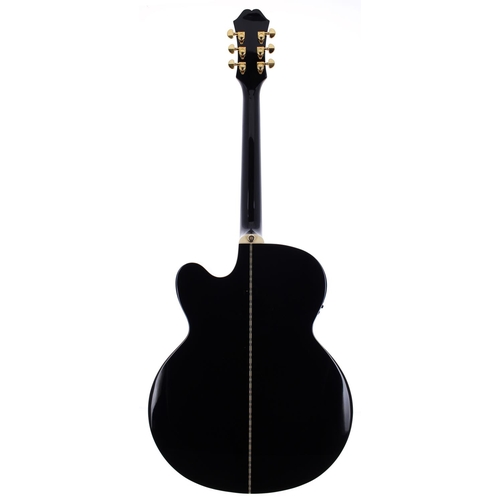 305 - 2019 Epiphone EJ-200 SCE/BK electro-acoustic guitar; Body: black finish; Neck: good; Fretboard: rose... 