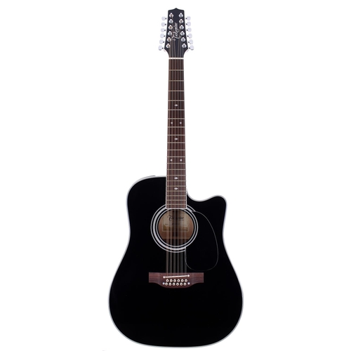 306 - 2016 Takamine EF381SC twelve string electro-acoustic guitar, made in Japan; Body: black finish; Neck... 