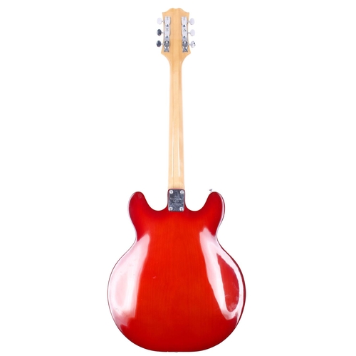 313 - 1970s Epiphone EA-250 semi-hollow body electric guitar, made in Japan; Body: cherry red burst finish... 