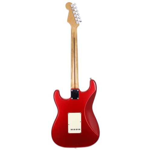 331 - 1990s Fender Stratocaster electric guitar, made in Japan; Body: candy apple red finish, various mino... 