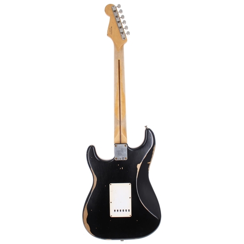 359 - 2008 Fender Road Worn 50s Stratocaster electric guitar, made in Mexico; Body: black road worn finish... 