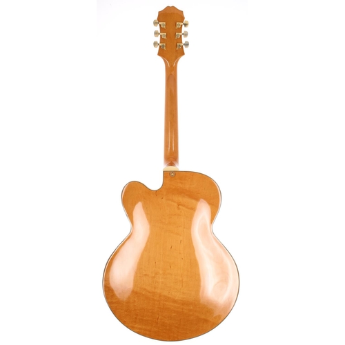 145 - 1996 Epiphone Emperor hollow body electric guitar, made in Korea; Body: natural finish, a few minor ... 