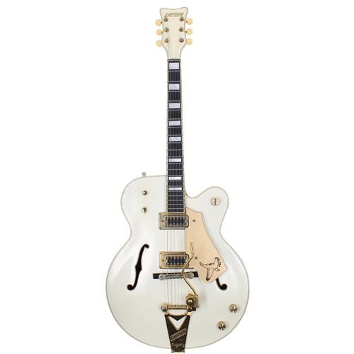 387 - Rick Parfitt and Johnny Hallyday owned 1975 Gretsch White Falcon 7593 hollow body electric guitar, m... 