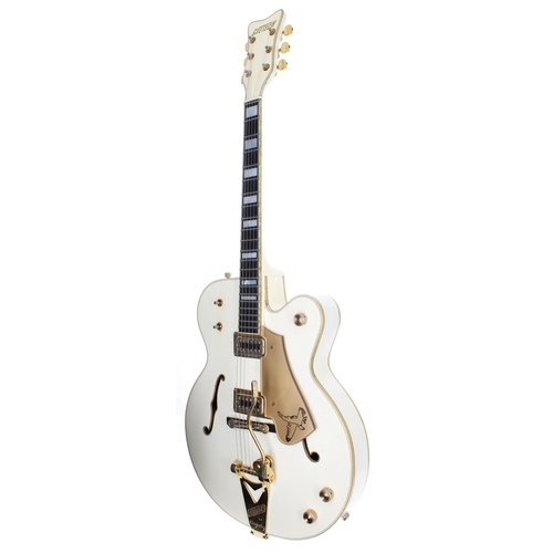 387 - Rick Parfitt and Johnny Hallyday owned 1975 Gretsch White Falcon 7593 hollow body electric guitar, m... 