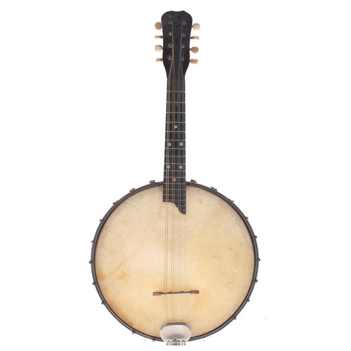 1544 - Clifford Essex five string banjo, bearing the maker's trademark plaque screwed to the perch pole, al... 