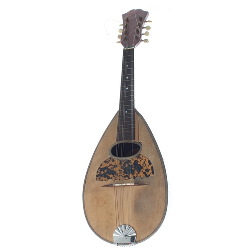 1569 - Abbott five string banjo converted to four string, with maple resonator, geometric mother of pearl i... 