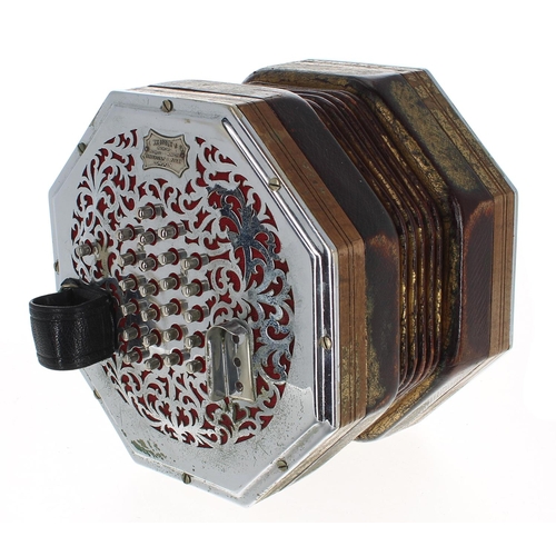 1573 - Fine rare and historically important Wheatstone English concertina, bearing the maker's trademark me... 