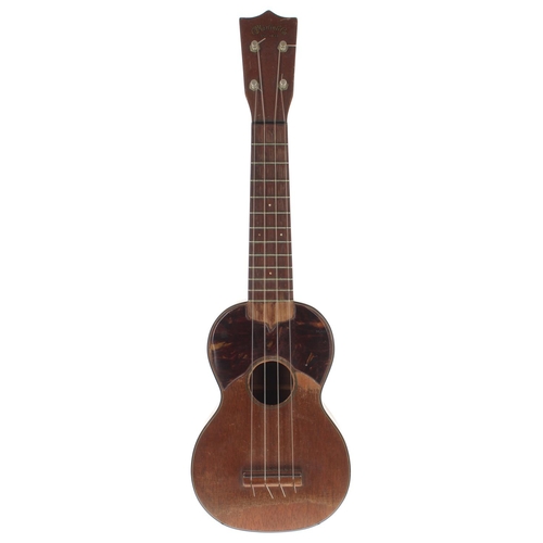 1591 - Martin & Co ukulele, stamped to the inside back and on the headstock, with faux tortoiseshell sc... 