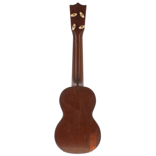 1591 - Martin & Co ukulele, stamped to the inside back and on the headstock, with faux tortoiseshell sc... 