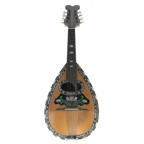 1599 - Neapolitan mandolin labelled Adolfo Lauri, Strumenti Artistici, Napoli, profusely decorated and with... 