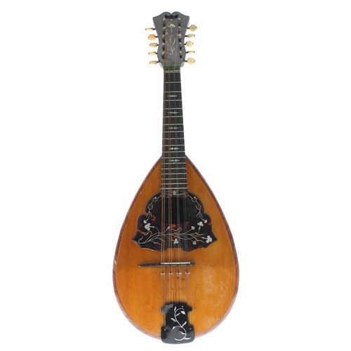 1600 - Unusual Neapolitan mandolin with ten strings labelled Umberto Ceccherini, Naples and sold by the sol... 