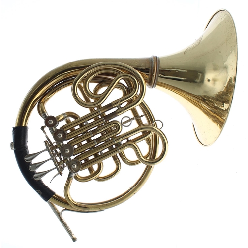 1803 - Old brass French horn by and stamped Knopff, Markneukirchen, Sa. Made in Germany, Paxman semi-rigid ... 