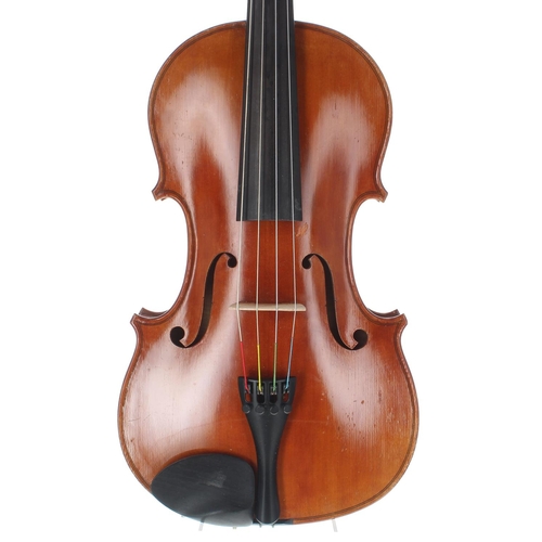 2450 - German petit viola bearing a handwritten label inscribed Michael Heffer Cambridge 1985, Miss Tarry, ... 