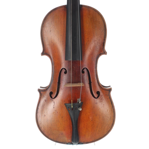 2453 - Good late 19th century violin labelled Joseph Guarnerius.., 14 1/8