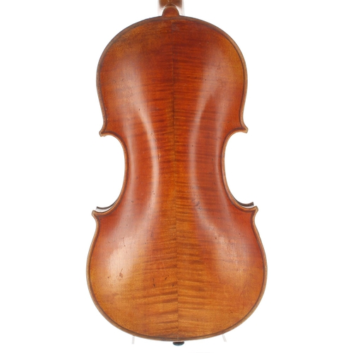 2455 - Interesting 19th century violin, unlabelled, 14 1/8