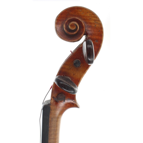 2455 - Interesting 19th century violin, unlabelled, 14 1/8