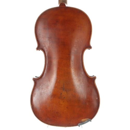 2458 - Early 20th century violin labelled Jacobus Stainer..., 14 1/8