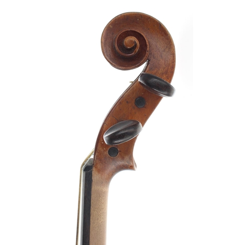 2458 - Early 20th century violin labelled Jacobus Stainer..., 14 1/8