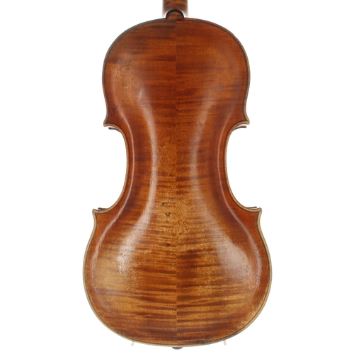 2459 - Interesting 18th century German violin labelled Puncraty Reber fecit, Mogonti A.O.1736; also bearing... 