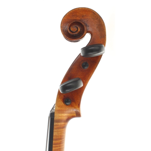 2459 - Interesting 18th century German violin labelled Puncraty Reber fecit, Mogonti A.O.1736; also bearing... 