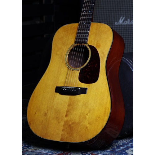 126 - 1959 Martin D-18 acoustic guitar, made in USA; Back and sides: mahogany, repaired patch to side, ref... 