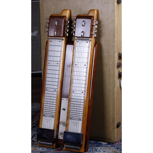 250 - 1950s Magnatone Lyric Double 8 steel guitar, with original legs andwithin original hard case... 