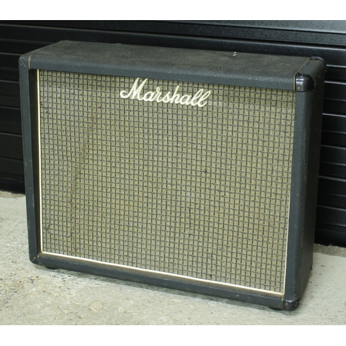 1082 - 1970s Marshall 2x12 guitar amplifier speaker cabinet, currently fitted with one Fane 12