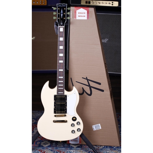 669 - Harley Benton DC-600 electric guitar, ivory white finish, within original shipping box (unused/B sto... 