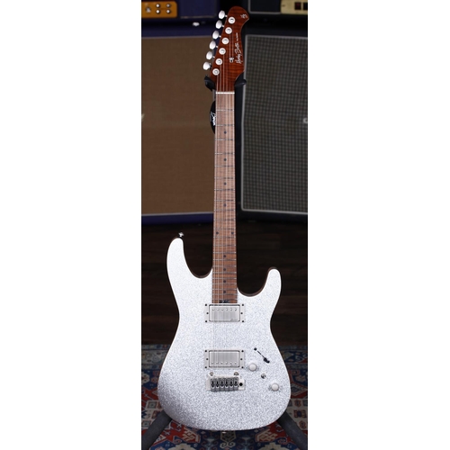 672 - Harley Benton Pro Series Fusion III HH electric guitar, with roasted neck, silver sparkle finish, wi... 