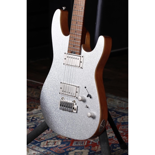 672 - Harley Benton Pro Series Fusion III HH electric guitar, with roasted neck, silver sparkle finish, wi... 