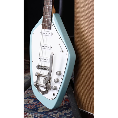 678 - Hutchins Retro Star electric guitar; Body: sky blue finish; Neck: maple; Fretboard: rosewood; Frets:... 