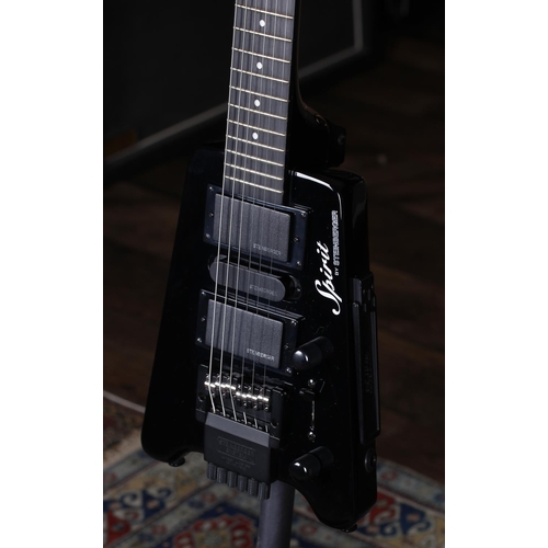 694 - 2022 Spirit by Steinberger headless electric guitar, made in Indonesia; Body: black finish; Neck: go... 