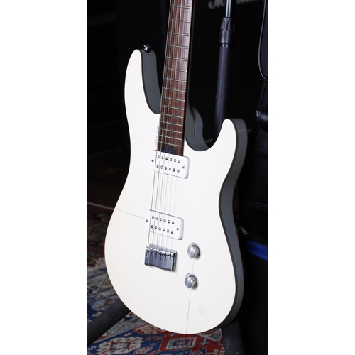 712 - Yamaha RGX A2 electric guitar, made in Taiwan; Body: white and grey finish, paint chip within treble... 