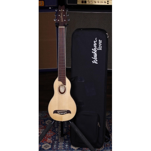 713 - Washburn Rover R010 acoustic travel guitar, with original compressed foam case