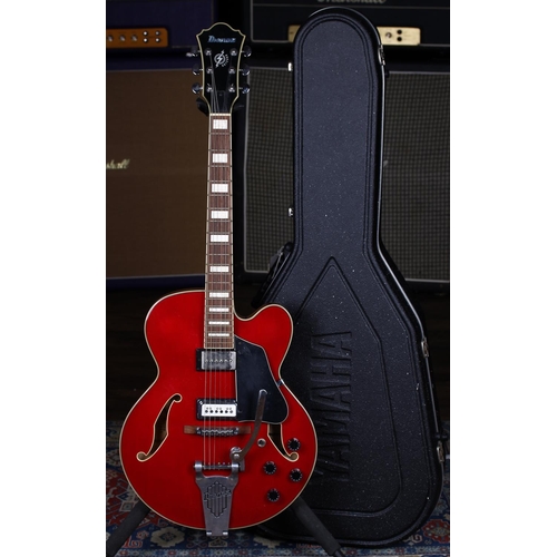 715 - 2003 Ibanez Artcore Series AFS75T electric guitar, made in China; Body: red finish, minor surface ma... 