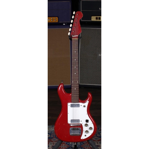 726 - 1960s Watkins Rapier 22 electric guitar, made in England; Body: red finish, heavy scratches and blem... 