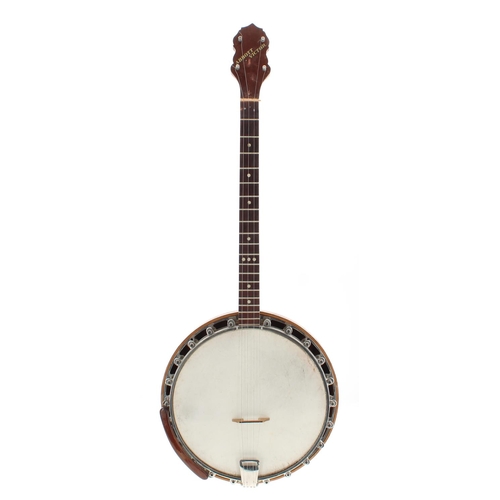 1607 - Abbott Victor four string banjo, with 11