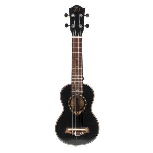 1610 - Contemporary ukulele labelled and bearing the maker's IZ logo, Model no: L.A03-2, soft case; also tw... 